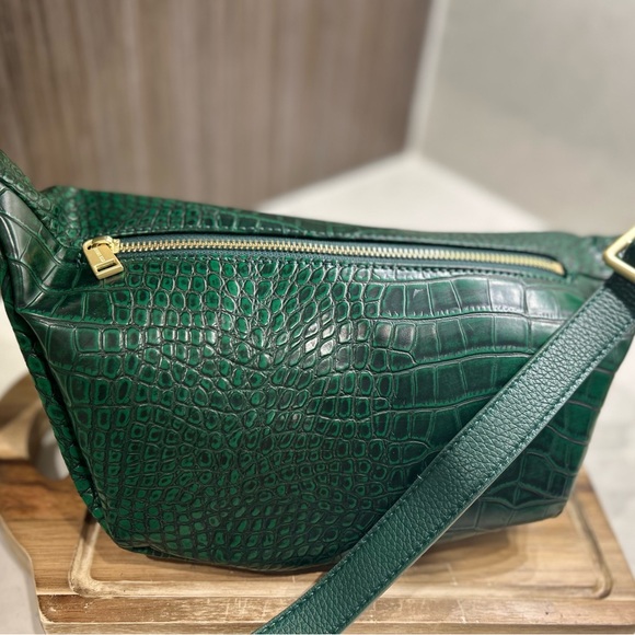 JEFFREE STAR BLOOD MONEY GREEN CROCODILE GATOR CROSSBODY ,SIDEFANNY PACK - Picture 5 of 5